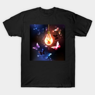 Bulb with Night Butterflies T-Shirt